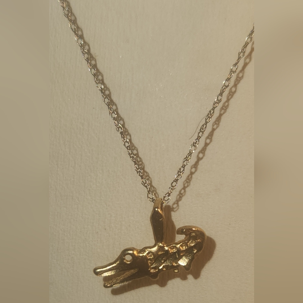 14kt Gold Crocodile Pendant / Charm